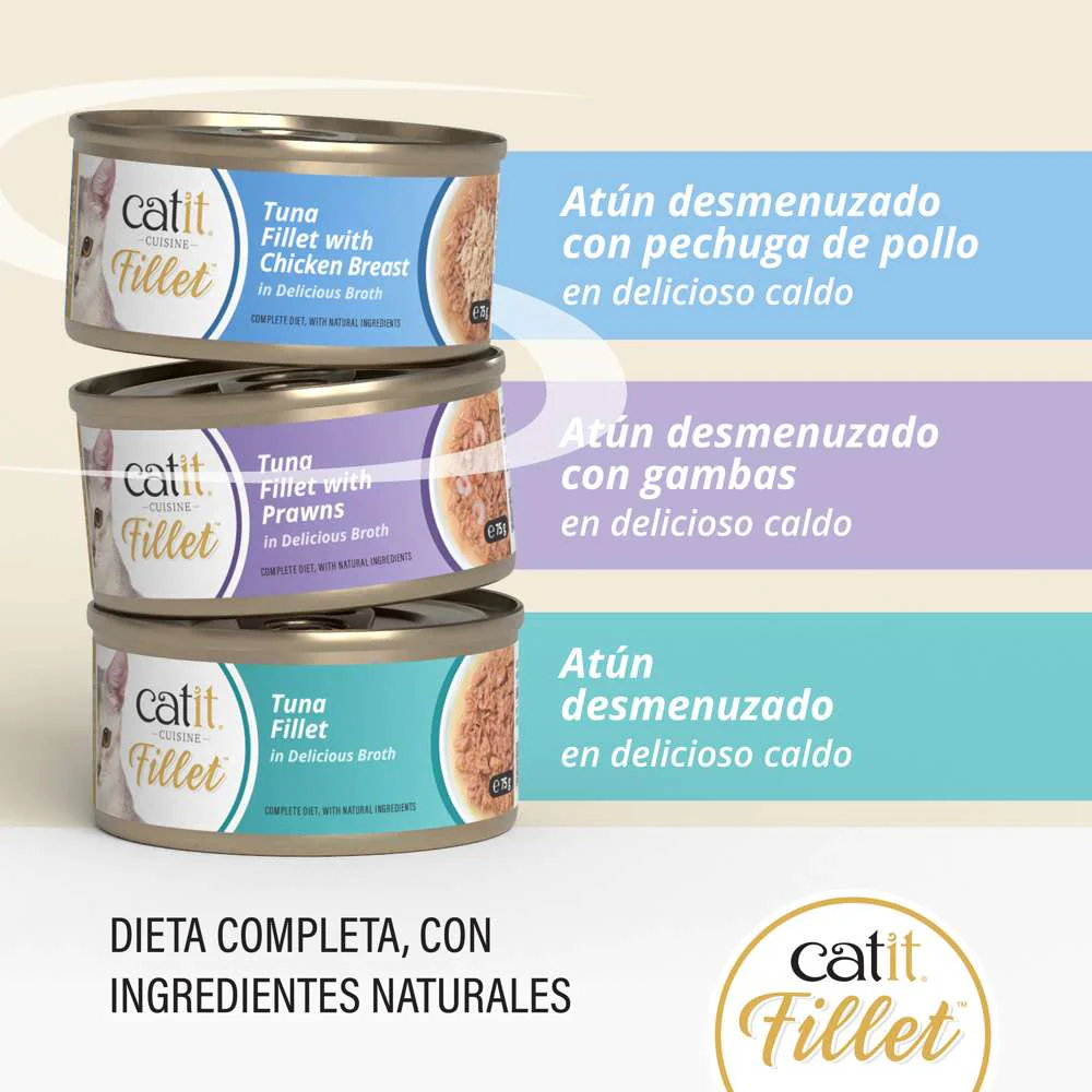Carne desmenuzada para gatos Catit Cuisine Fillet - Pack variado de 12 - Image 7