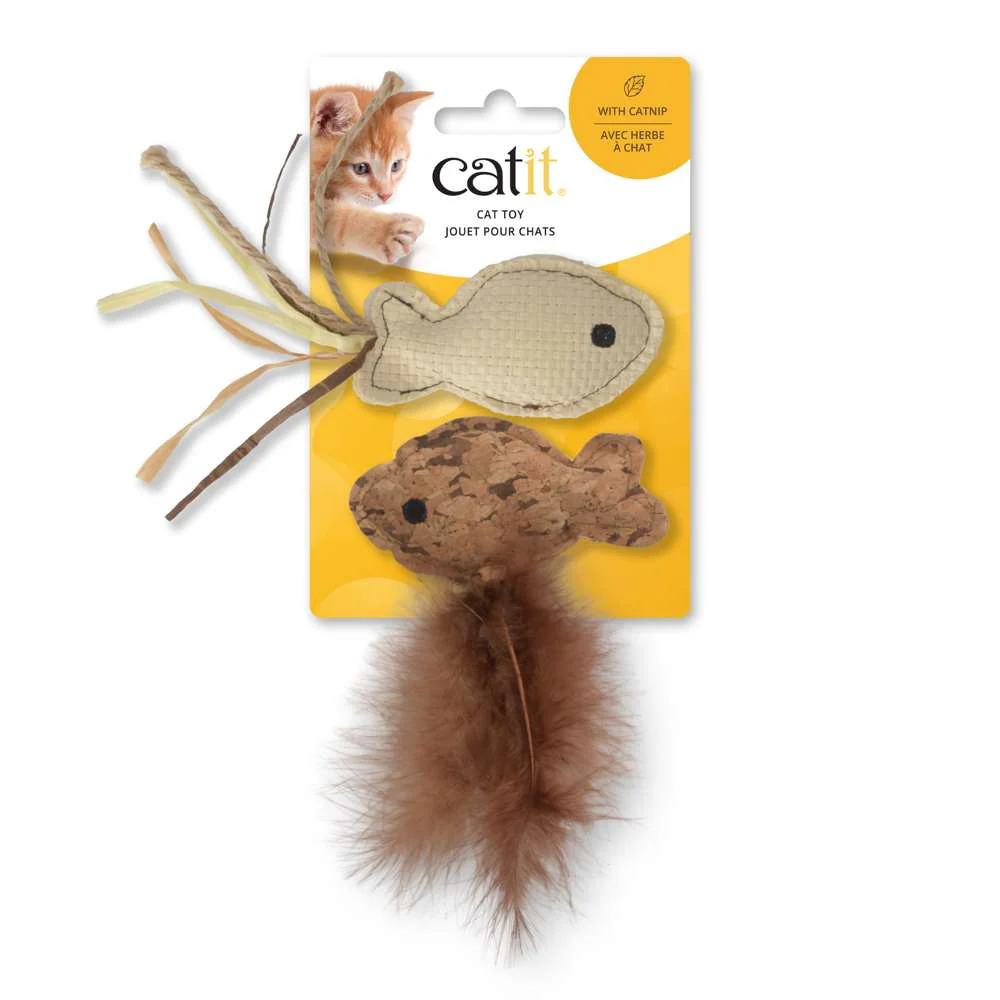 Catit Fish Twin con rafia y cola de plumas - Image 2