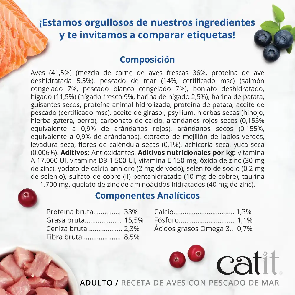 Pienso para Gatos Catit Recipes -Receta de Aves con Pescado de Mar para ADULTO - Image 4