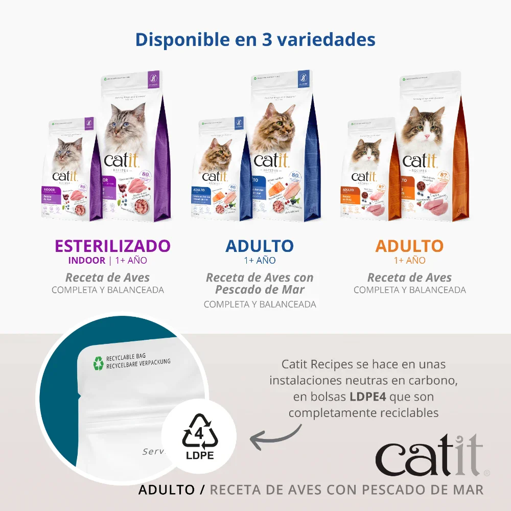 Pienso para Gatos Catit Recipes -Receta de Aves con Pescado de Mar para ADULTO - Image 5