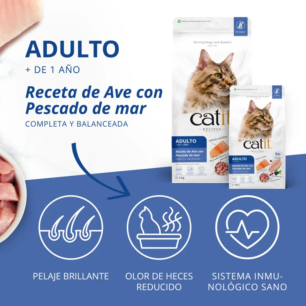 Pienso para Gatos Catit Recipes -Receta de Aves con Pescado de Mar para ADULTO - Image 9