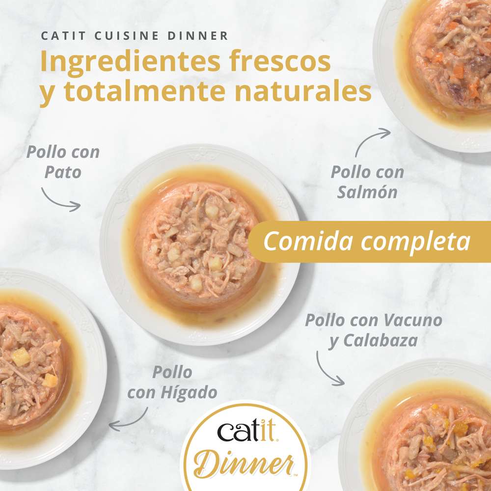 Tarrina de doble capa para gatos Catit Cuisine Dinner - Pack variado de 12 - Image 3