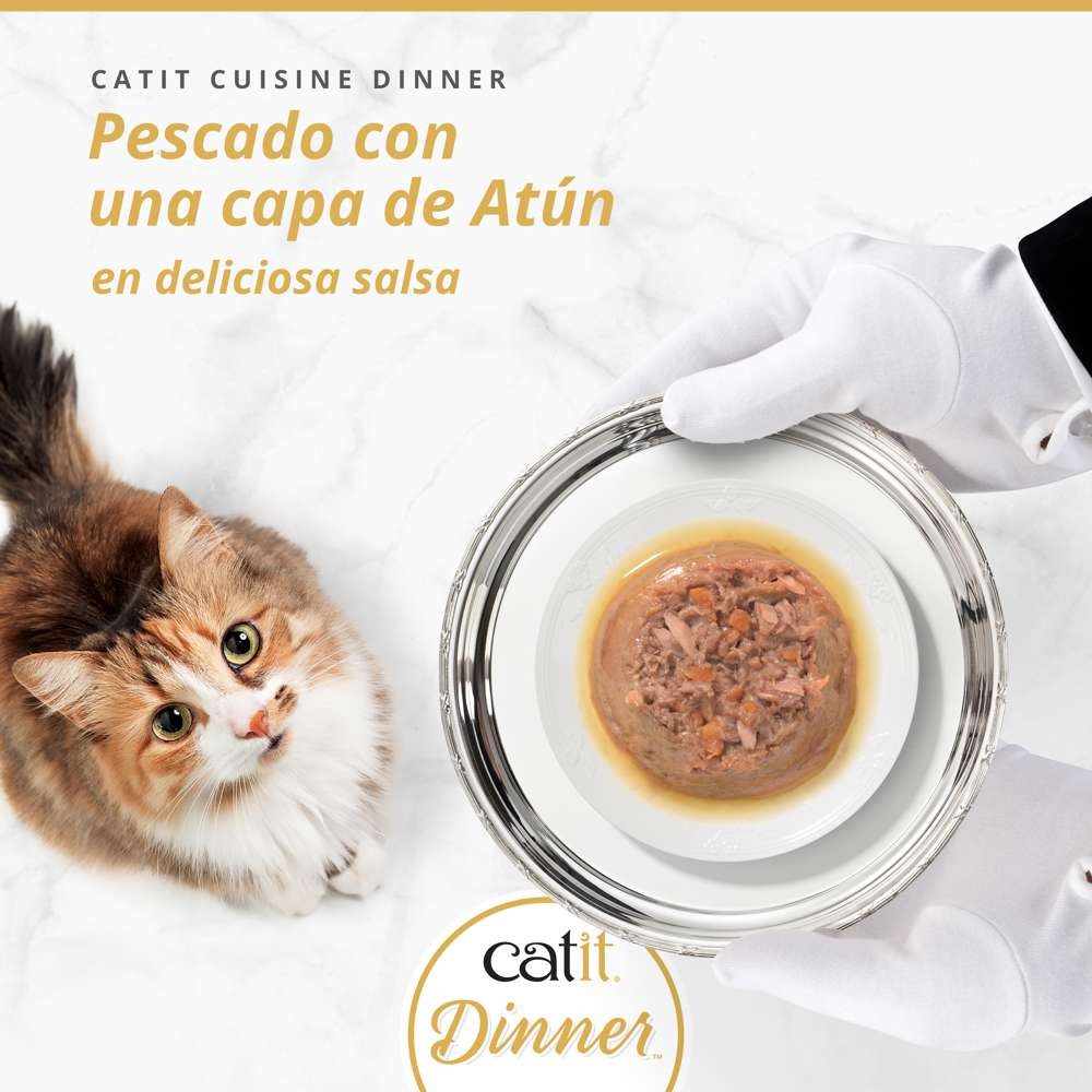 Tarrina de pescado de doble capa para gatos Catit Cuisine Dinner - Image 16