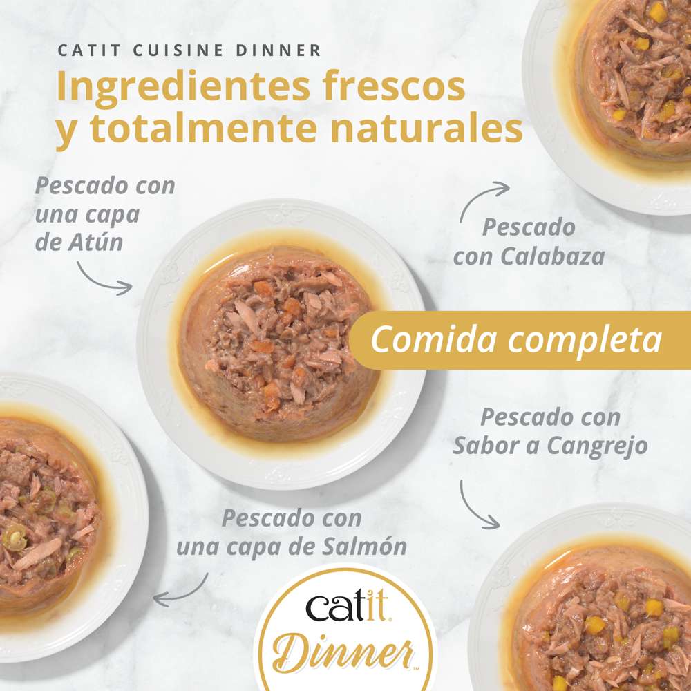 Tarrina de pescado de doble capa para gatos Catit Cuisine Dinner - Image 4