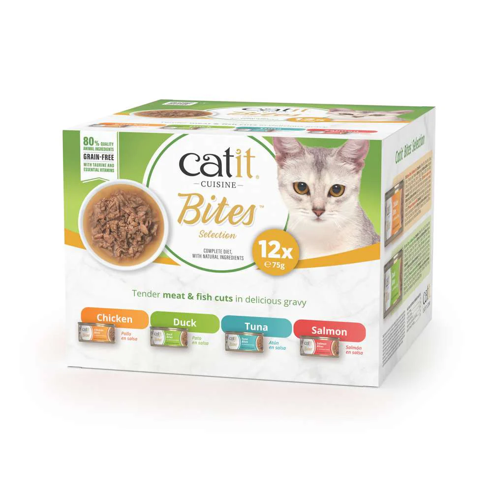 Trocitos de carne en salsa para gatos Catit Cuisine Bites - Pack variado de 12 - Image 11